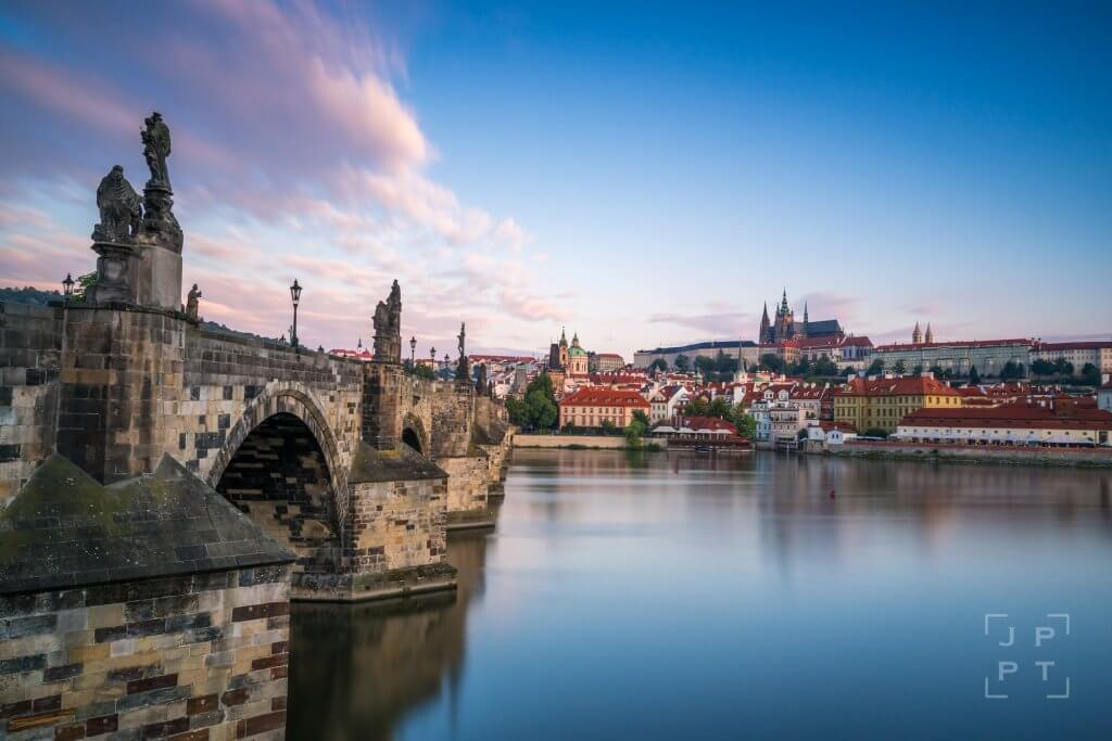 Charles bridge at sunrise, Prague